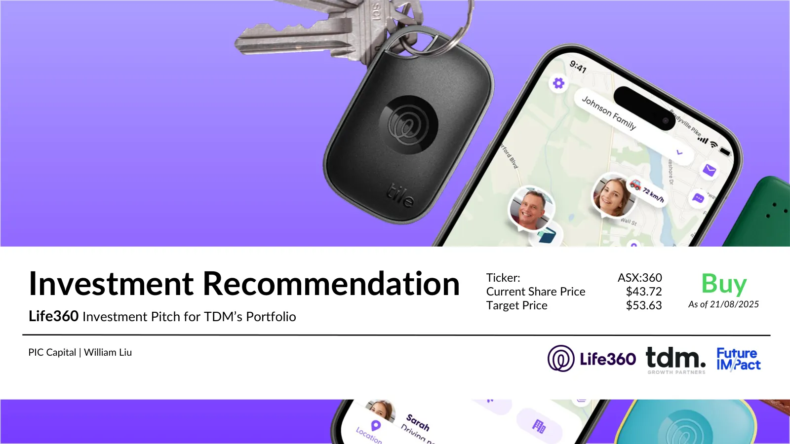 Life360 investment recommendation, slide 1 of 69