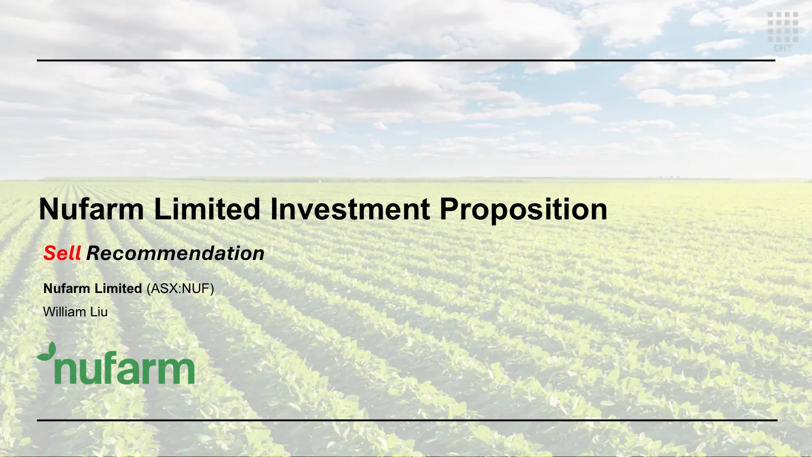 Nufarm investment proposition, slide 1 of 37