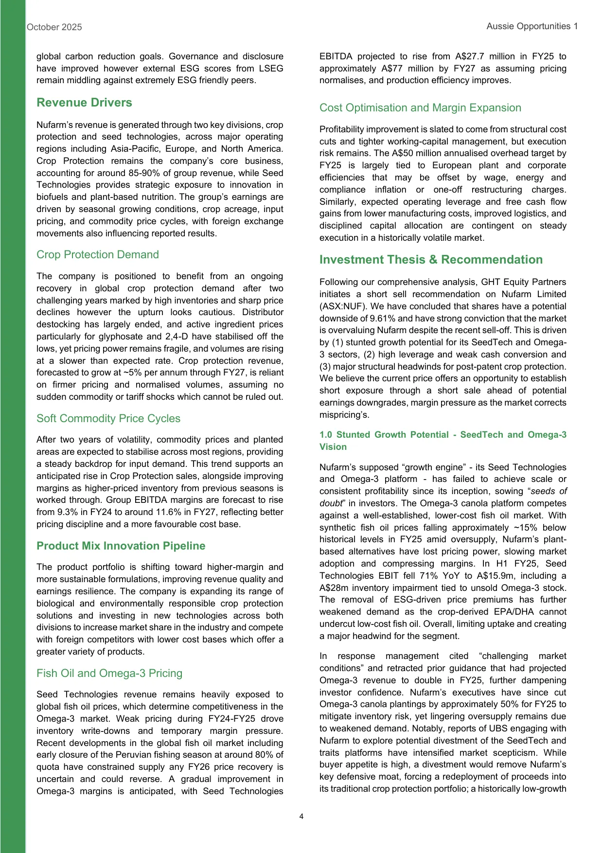 Nufarm equity research report, page 4 of 17