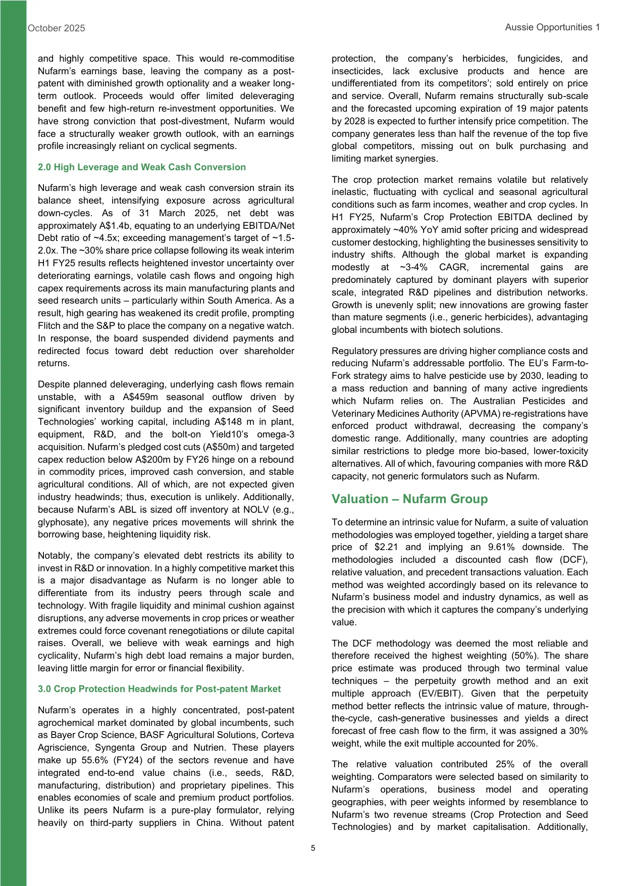 Nufarm equity research report, page 5 of 17