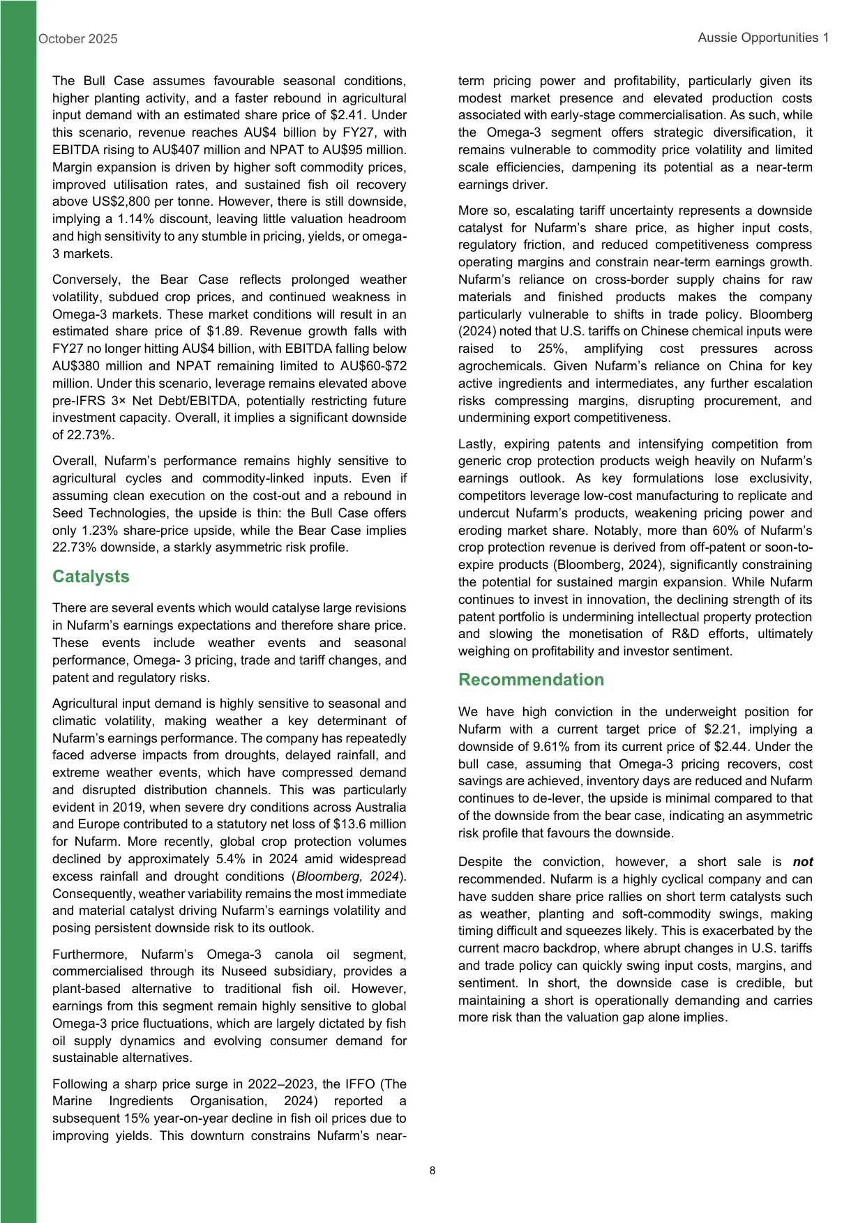 Nufarm equity research report, page 8 of 17