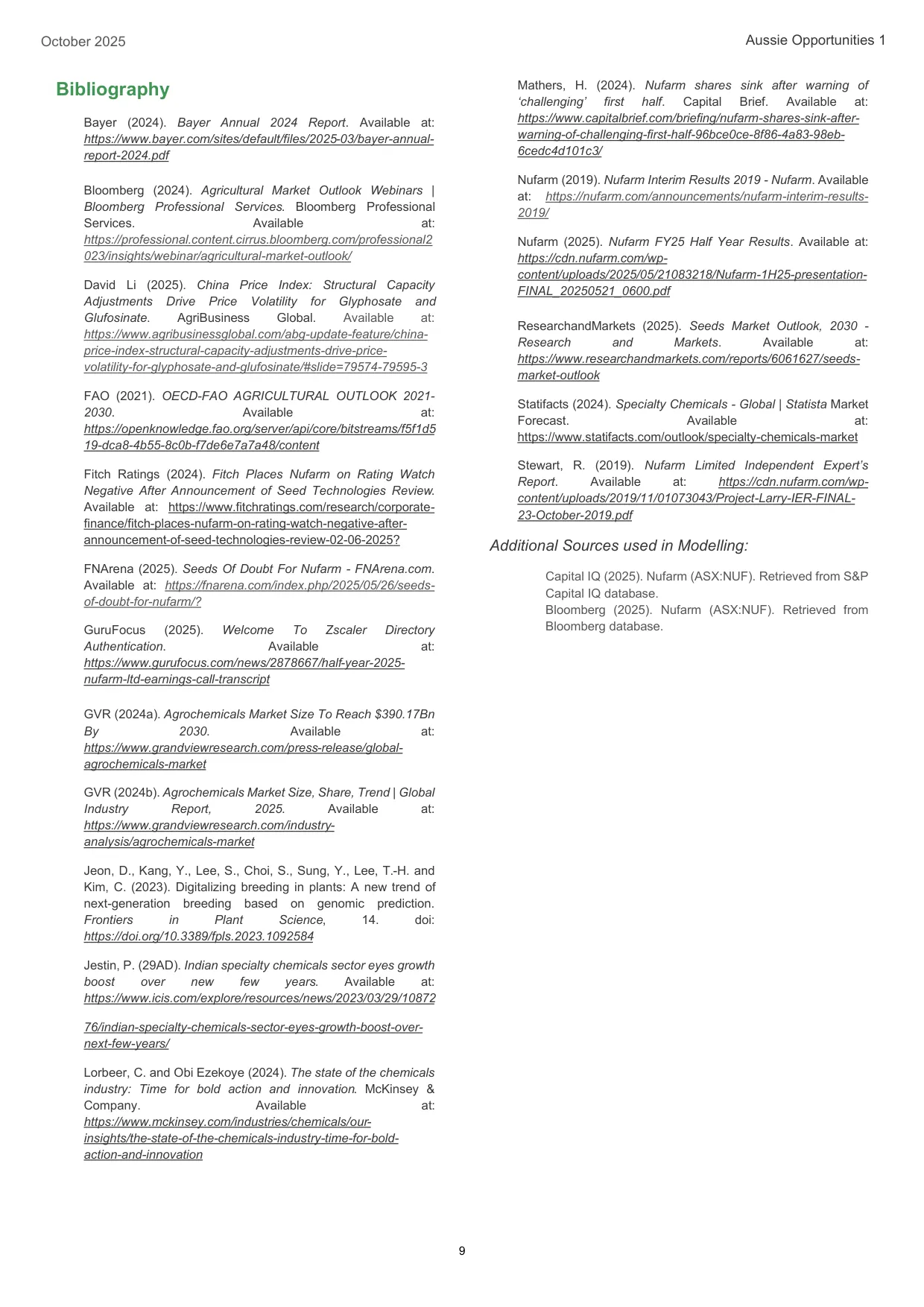 Nufarm equity research report, page 9 of 17