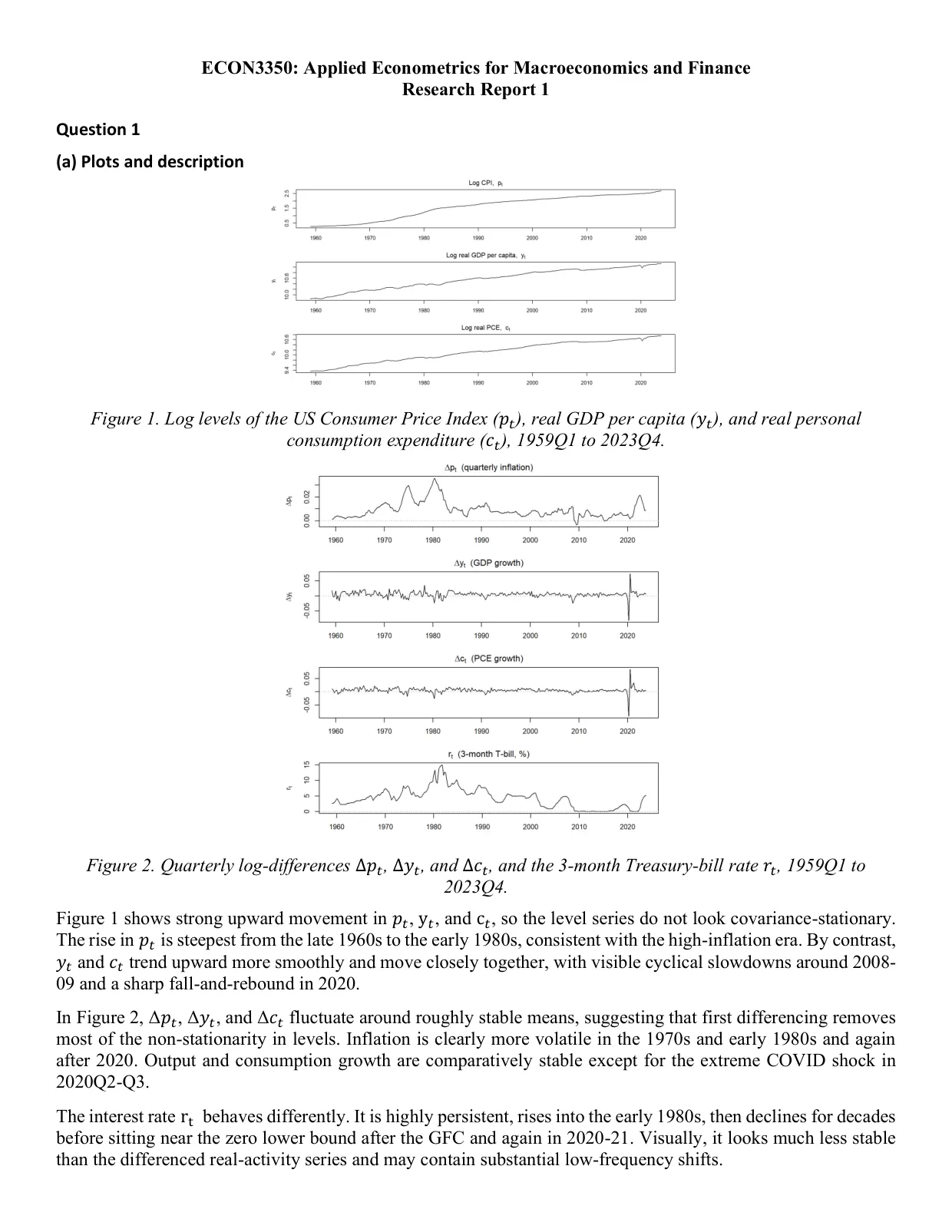 US macroeconomic time series, page 1 of 14